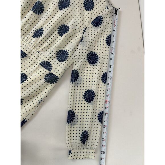 Modcloth Retro Disco Dress Mini Short Open Back Long Sleeve Size 8 Ivory Blue - Picture 12 of 13